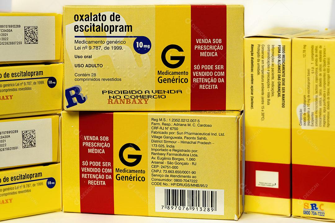 Caixas de Oxalato de Escitalopram na Medicina Psiquiátrica Imagem JPG