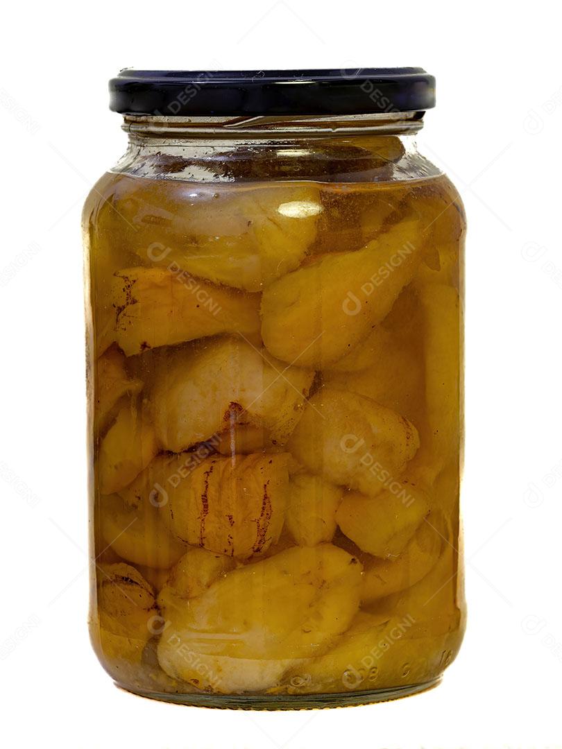 Comida Caseira de Guariroba Preservada em um Recipiente de Vidro Imagem JPG