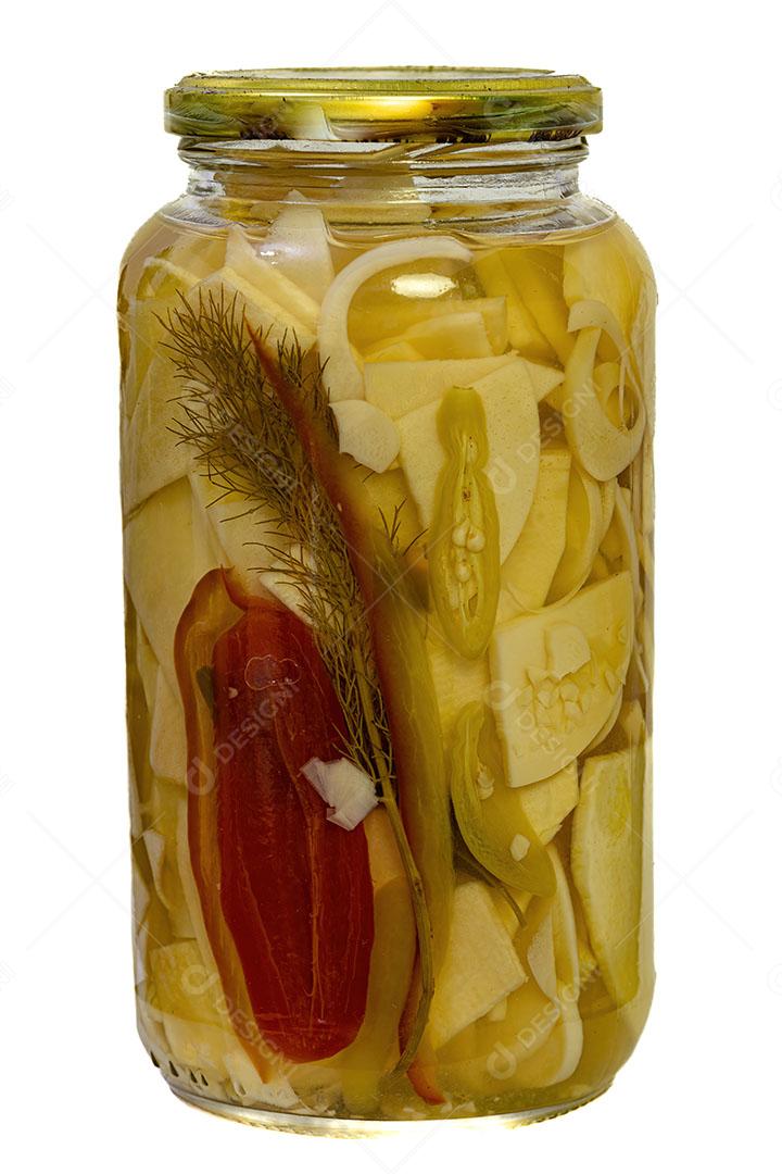 Comida Caseira de Guariroba Preservada em um Recipiente de Vidro Imagem JPG