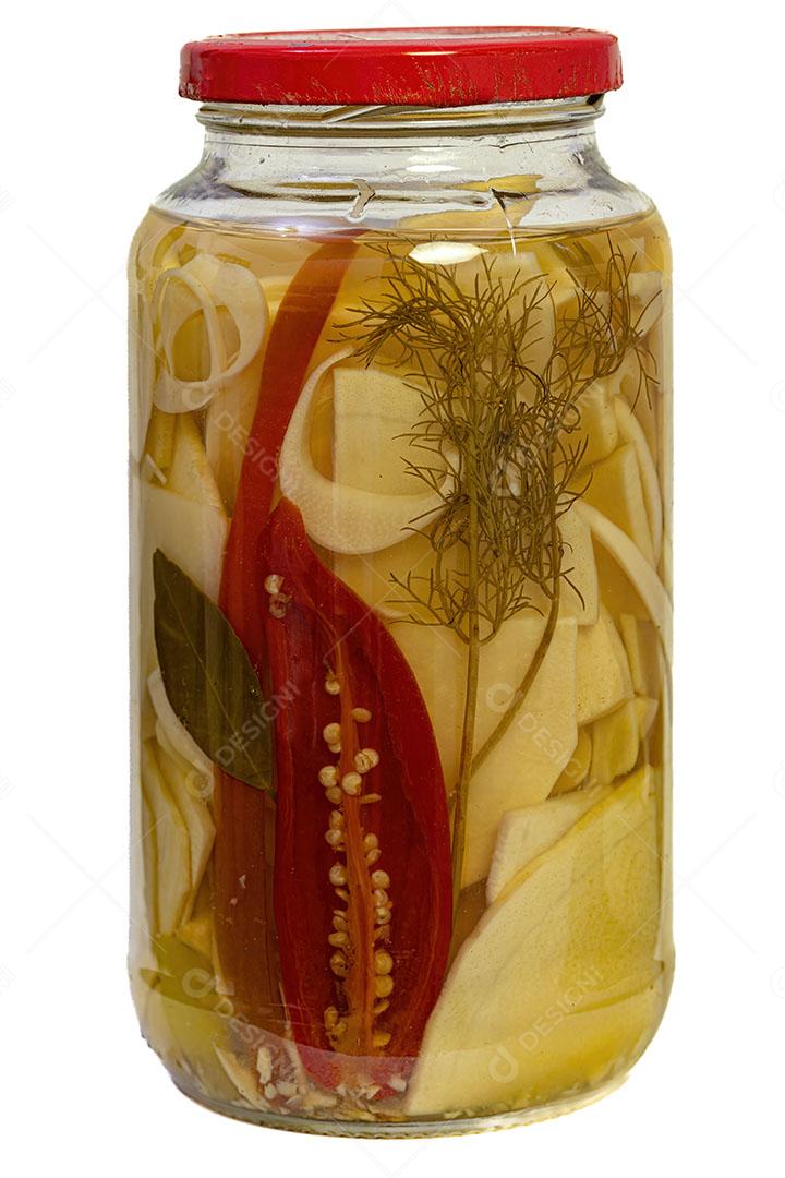 Comida Caseira de Guariroba Preservada em um Recipiente de Vidro Imagem JPG