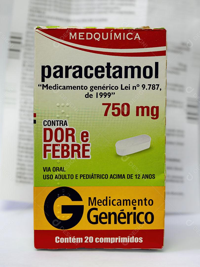 Paracetamol acetaminofeno, Medicamento Usado Para Tratar Febre Imagem JPG