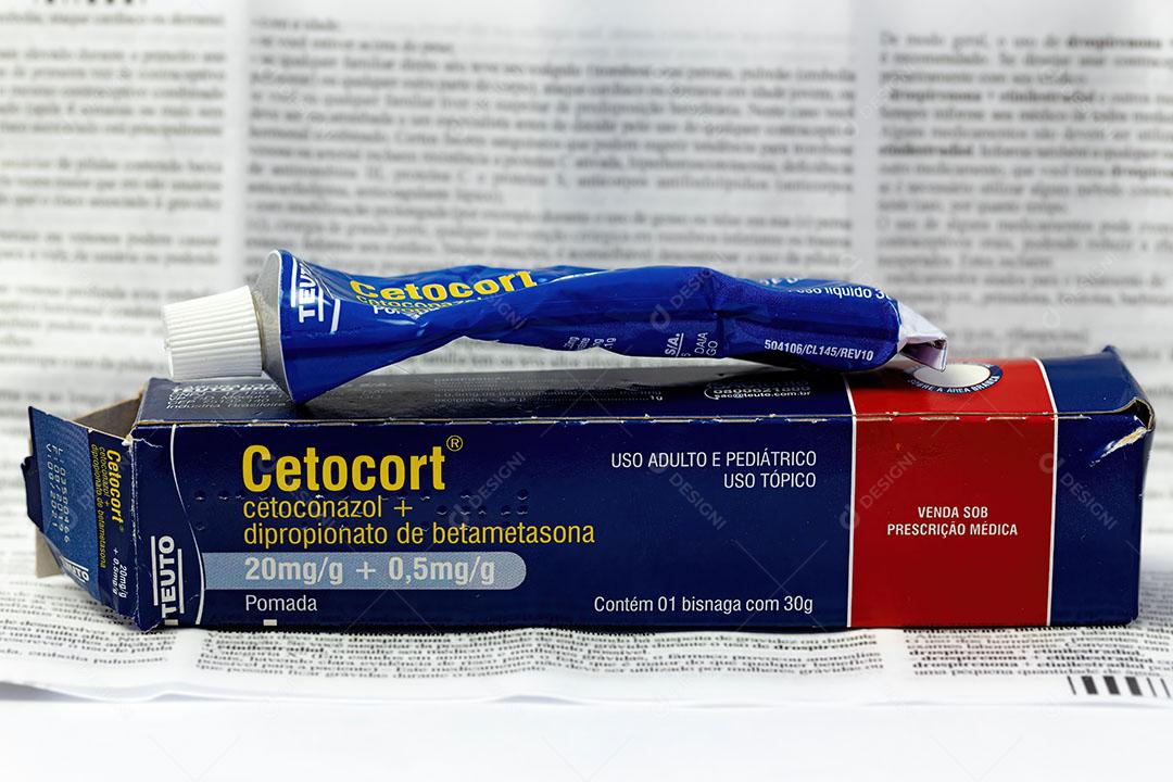 Caixa e Tubo de Pomada Anti-Inflamatória Cetocort Imagem JPG