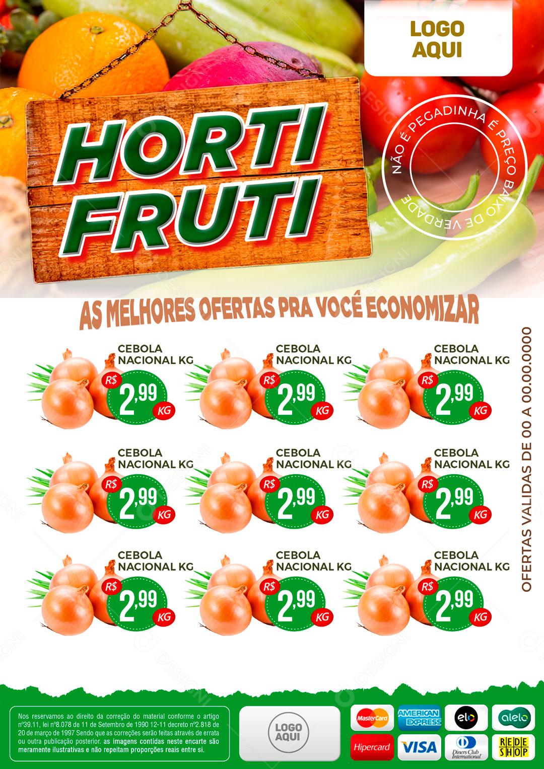 Encarte Horti Fruti AS Melhores Ofertas Social Media PSD Editável