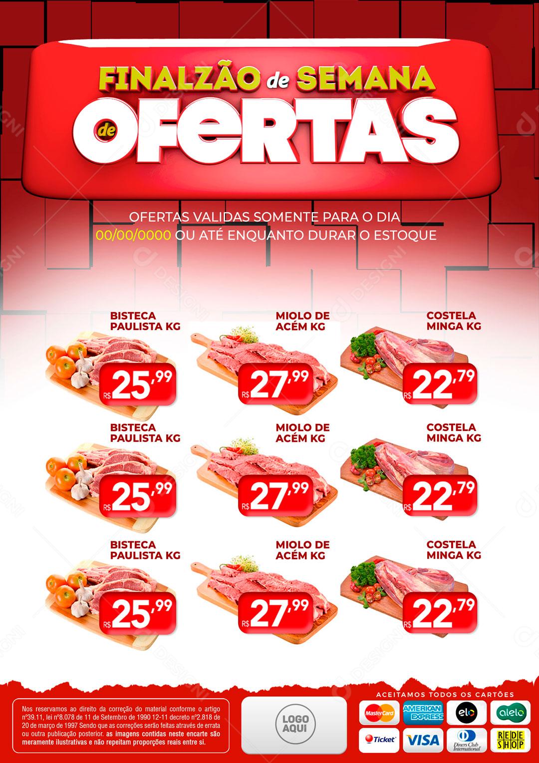 Encarte Finalização De Semana De Ofertas Social Media PSD Editável