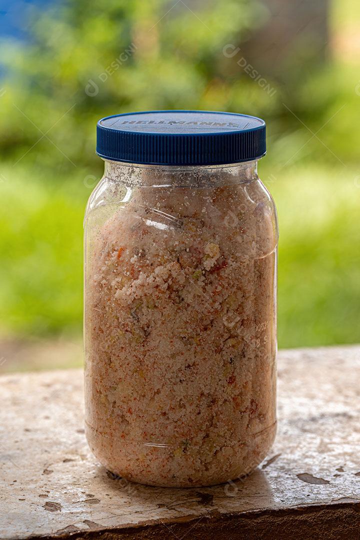 Tempero Alimentar Completo em Recipiente de Vidro Imagem JPG