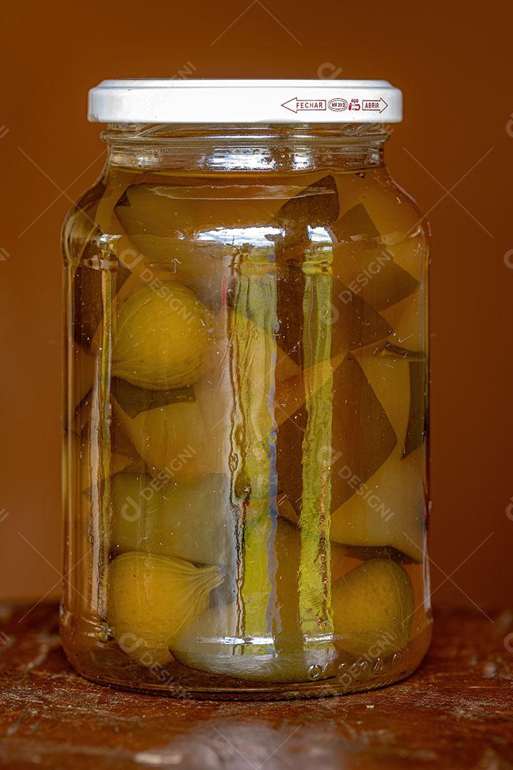 Geléia de Mamão com Figo em Recipiente de Vidro Imagem JPG