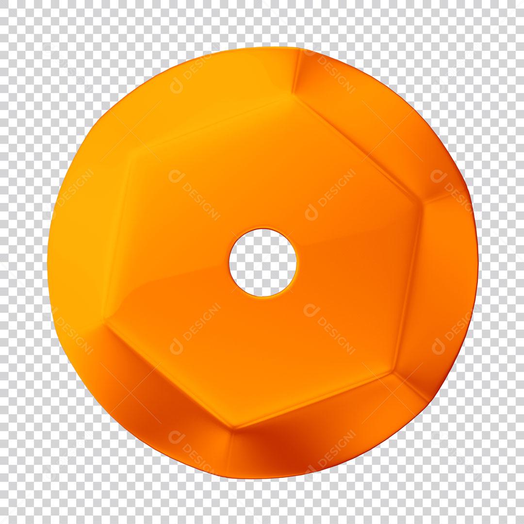 Elemento  3D Confete Lantejoula Amarela PSD Editável