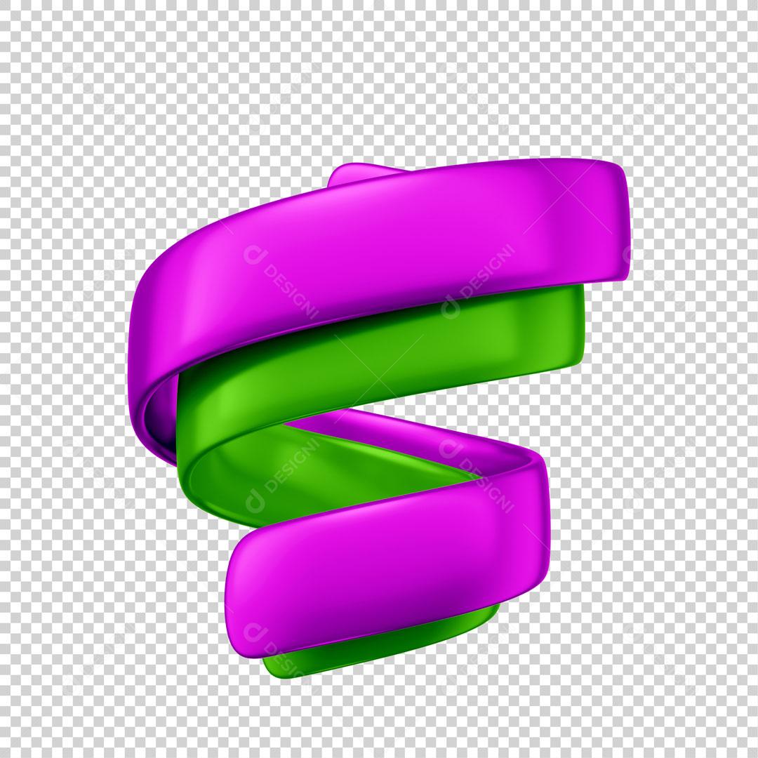 Elemento 3D Para Composição Confetes Roxo e Amarelo PSD Editável