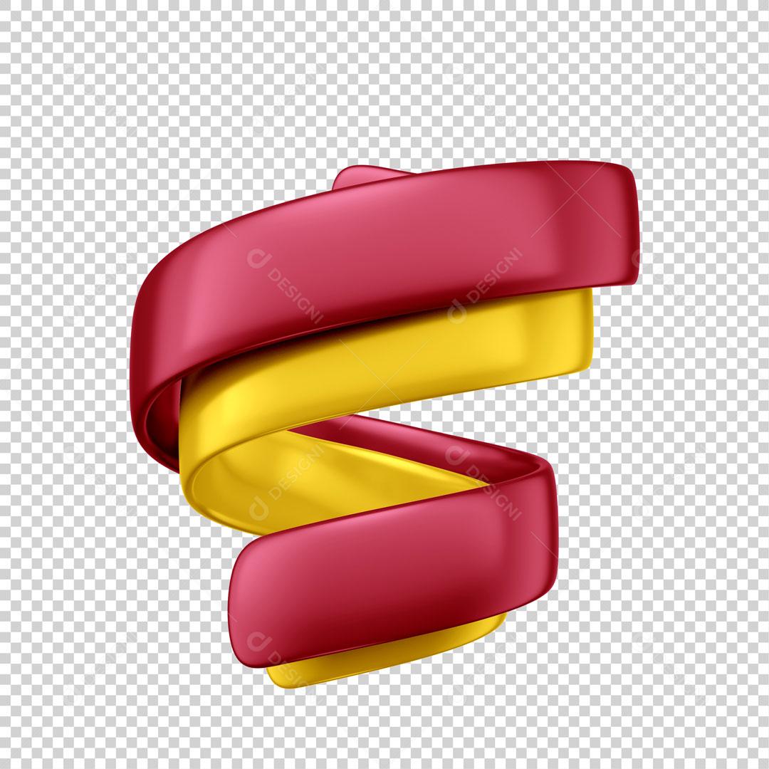 Elemento 3D Para Composição Confetes Vermelho e Amarelo PSD Editável