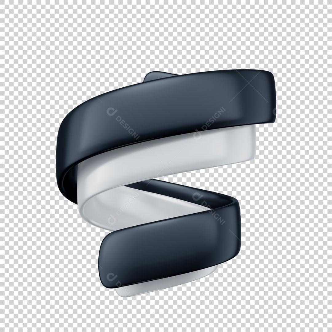 Elemento 3D Para Composição Confetes Preto E Branco PSD Editável