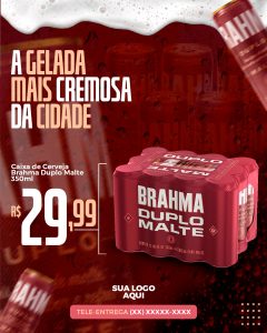 Social Media A Gelada Mais Cremosa da Cidade Cerveja Brahma PSD Editável