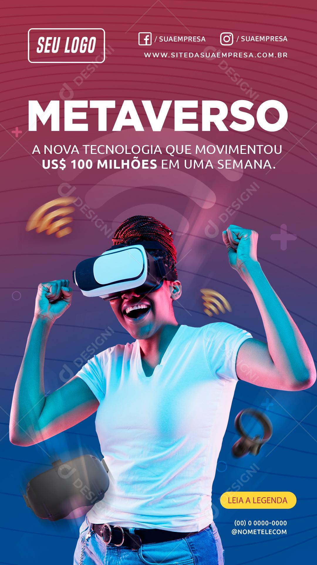 Metaverso A Nova Tecnologia Que Movimentou Mais De 100 Milhões Em Uma Semana Social Media PSD Editável