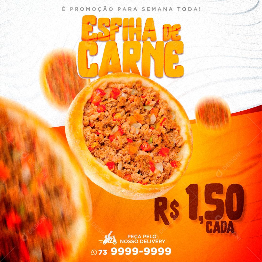 Esfiha De Carne Pede Delivery Social Media PSD Editável