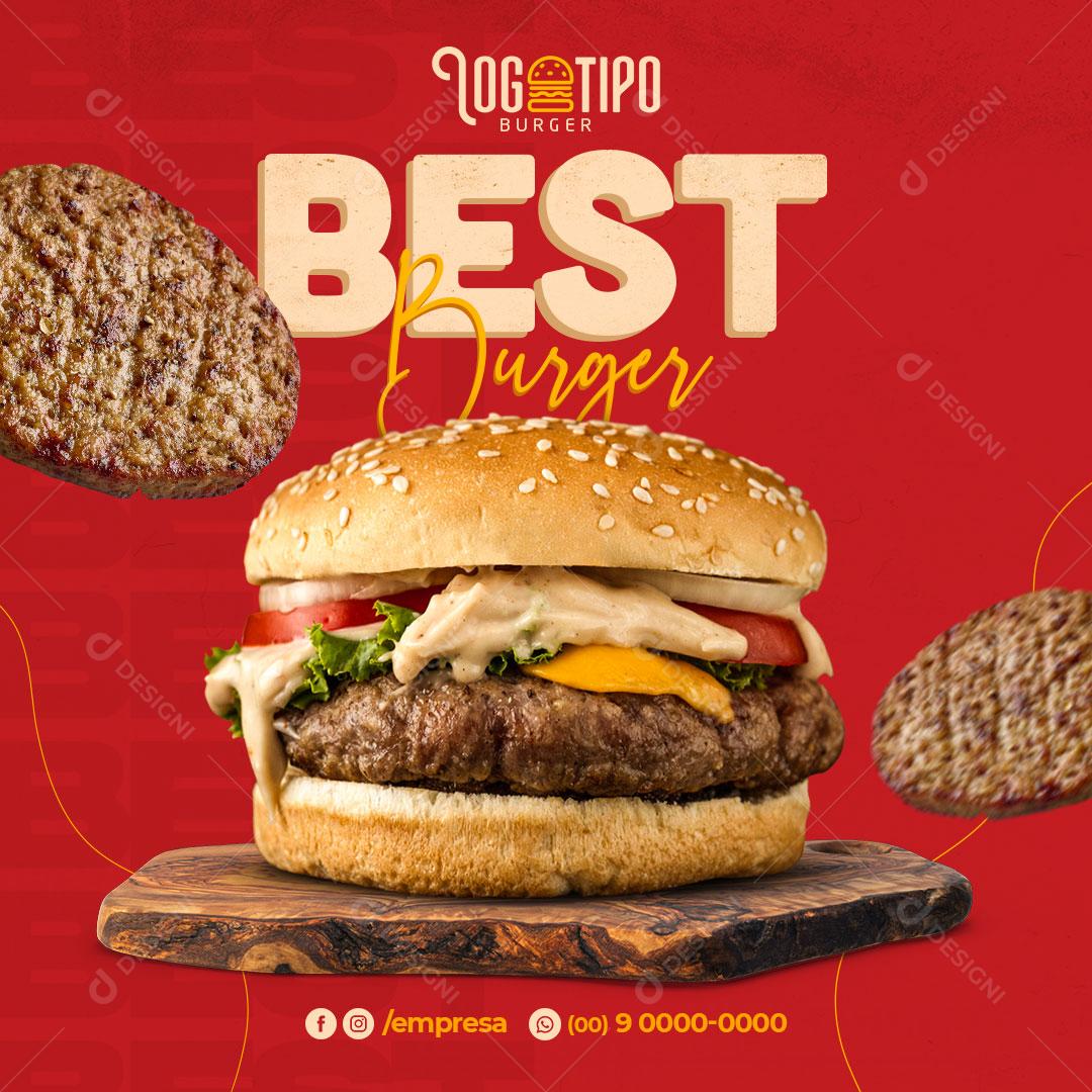 Social Media Hamburgueria Best Burger PSD Editável