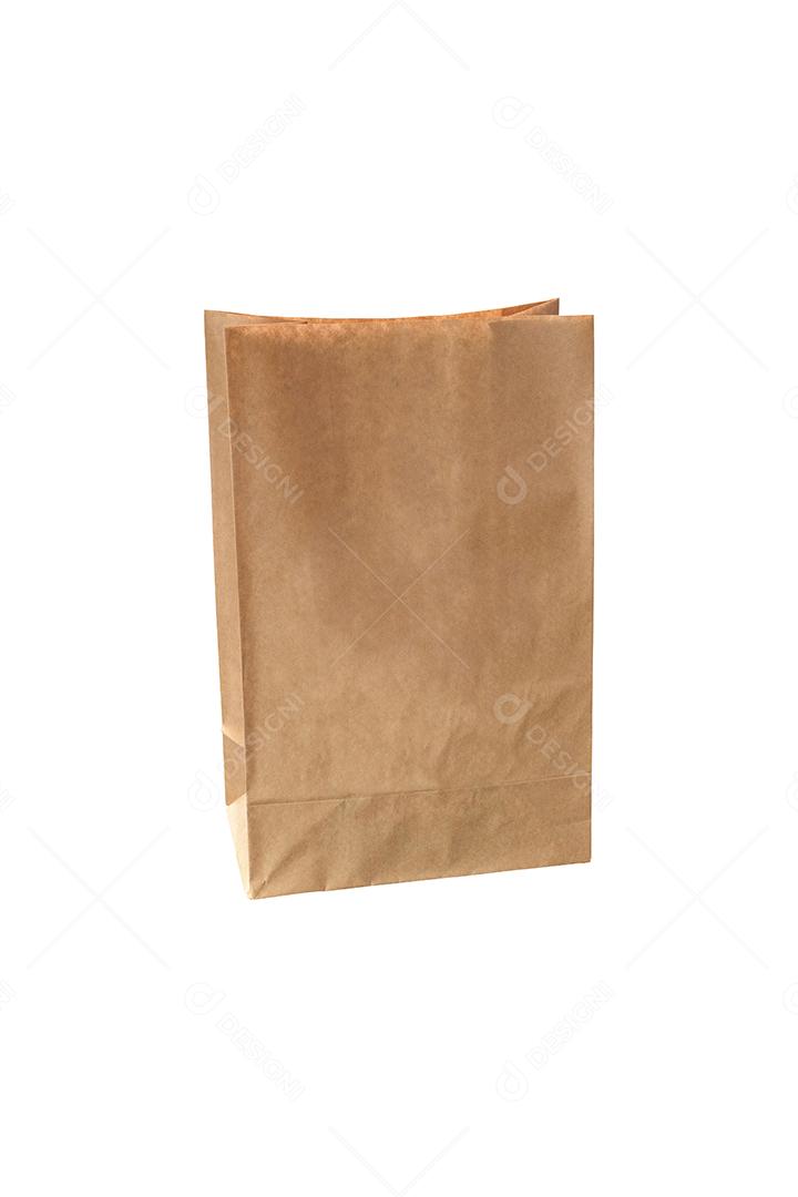 Embalagem de papel pardo isolado em fundo branco