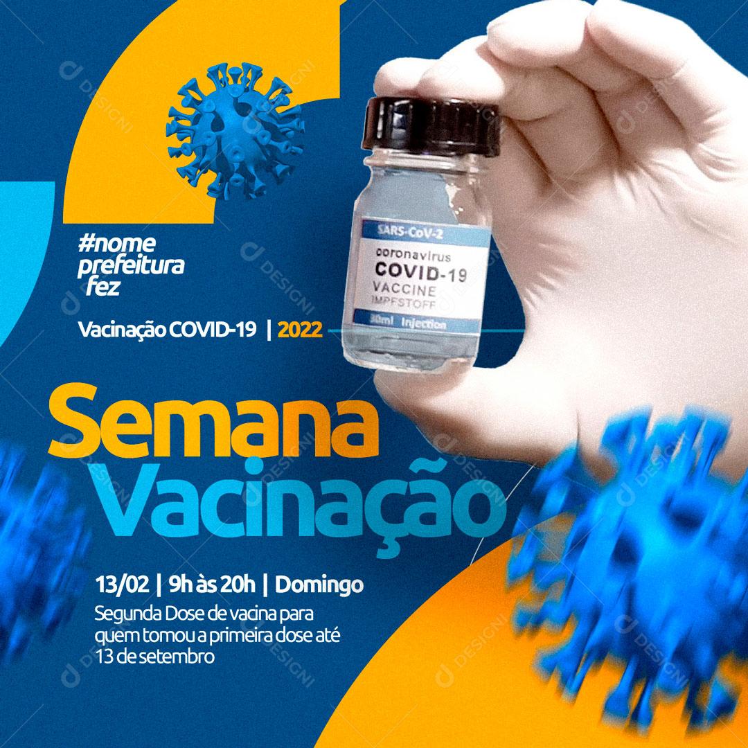 Semana Da Vacinação De Covid-19 Social Media PSD Editável