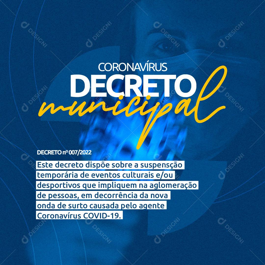 Covid-19 Decreto Municipal Social Media PSD Editável