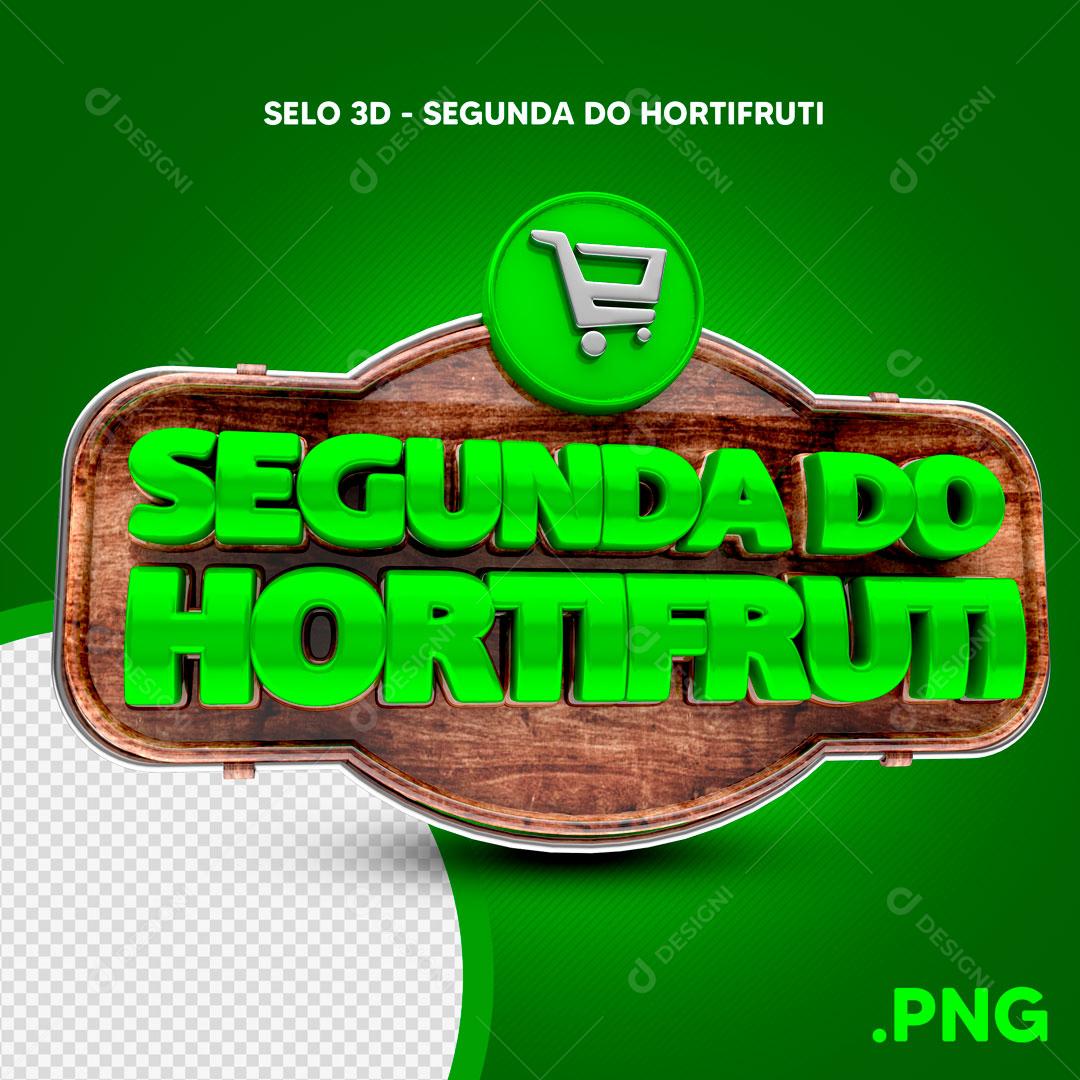 Selo 3D Para Composição Segunda Do Hortifrúti PSD Editável