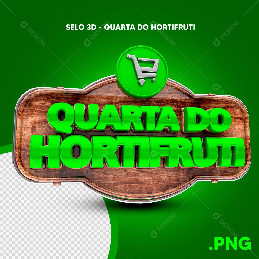 Selo 3D Para Composição Quarta Do Hortifruti PSD Editável
