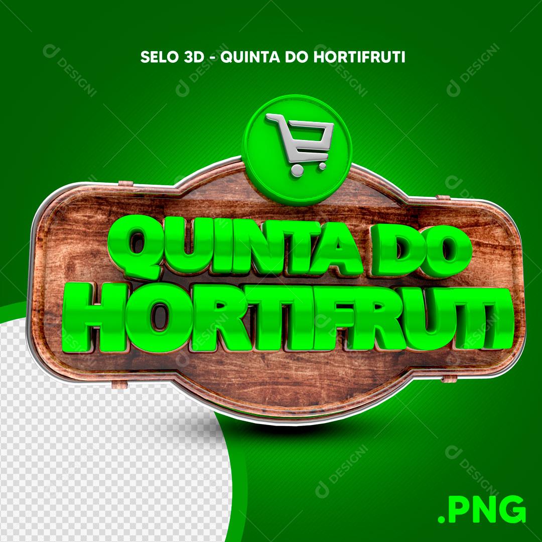 Selo 3D Para Composição Quinta Do Hortifruti PSD Editável