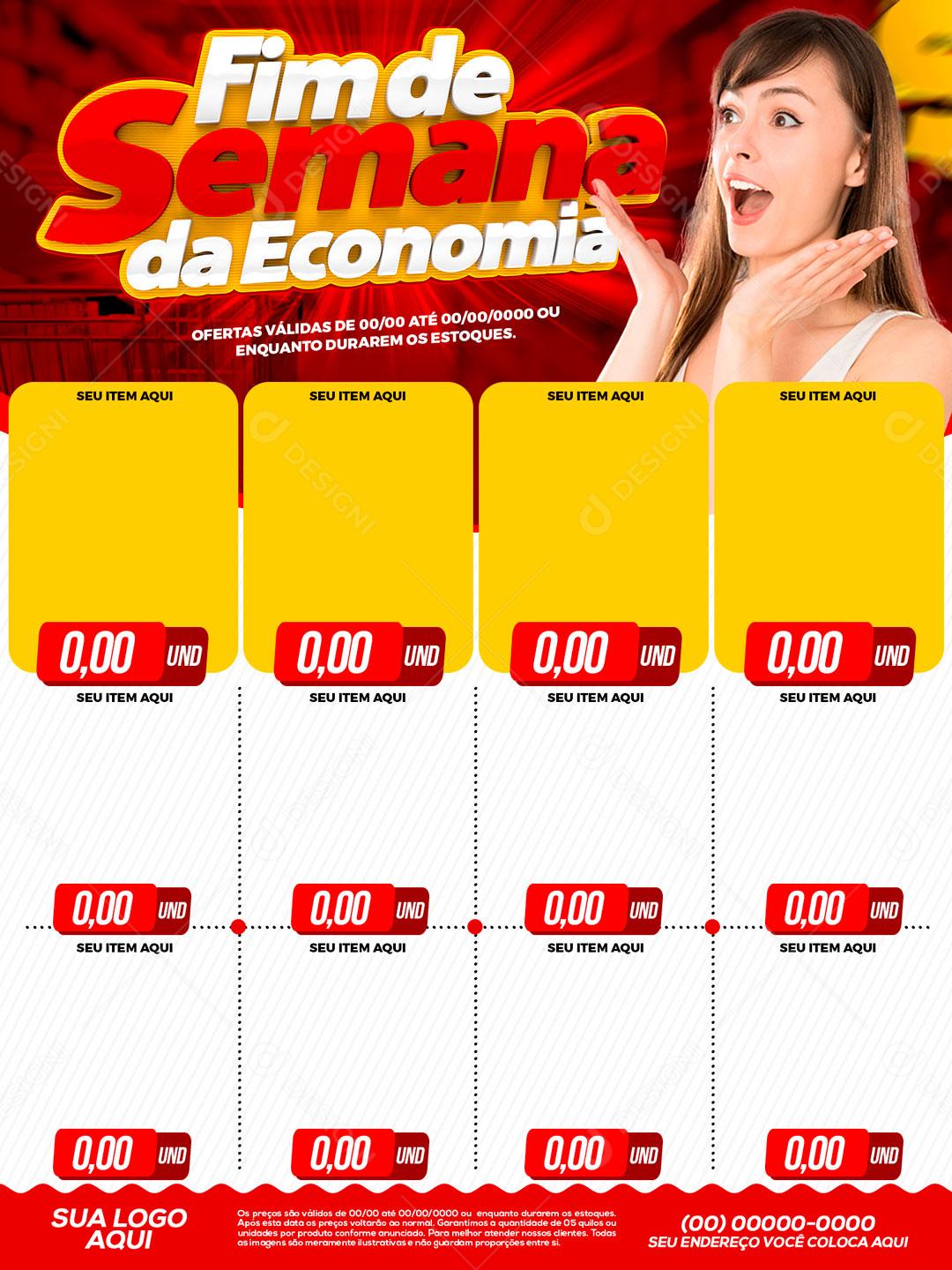 Encarte Fim De Semana Da Economia Supermercado PSD Editável