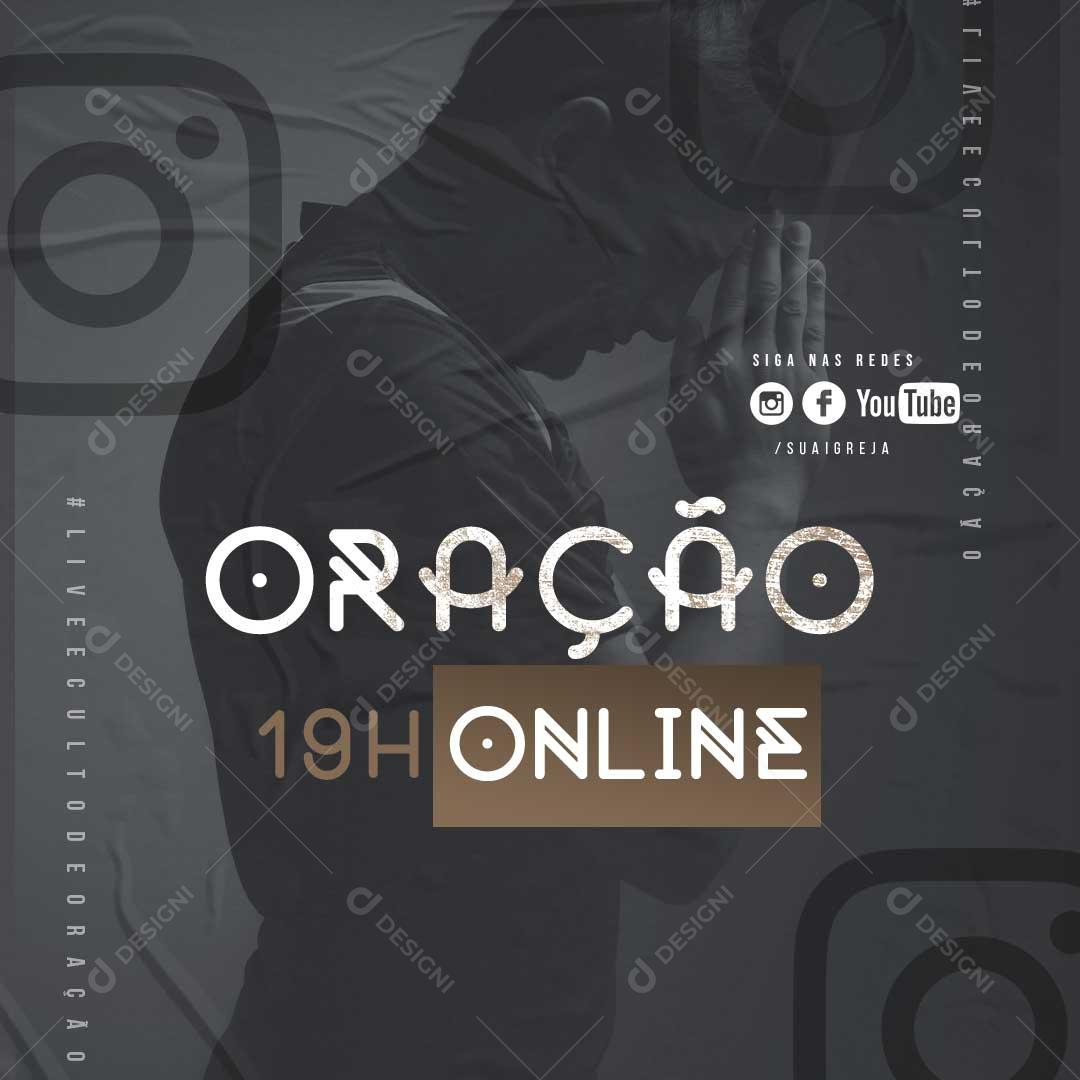 Oração Online Hórario Igreja Social Media PSD Editável