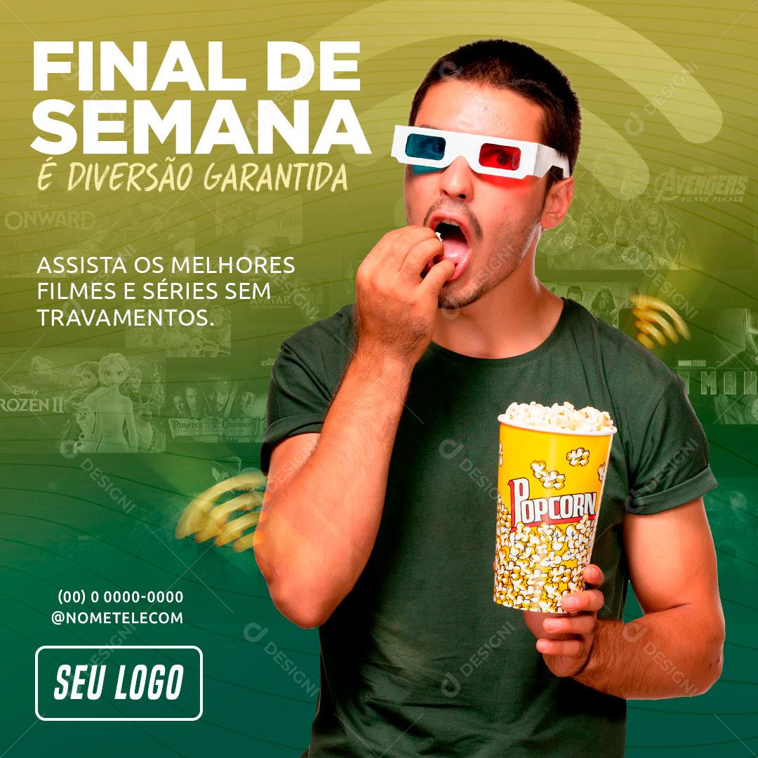 Final De Semana é Diversão Garantida Social Media PSD Editável