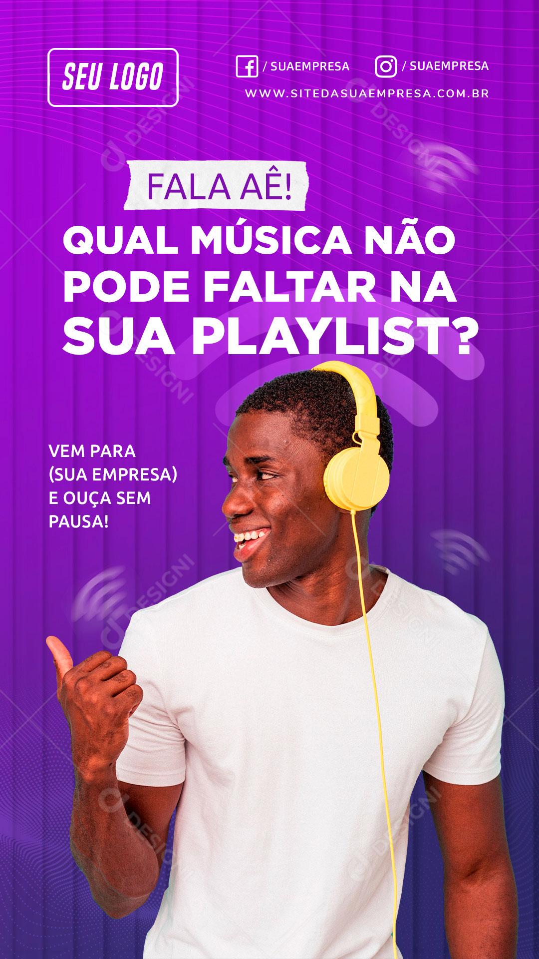 Qual Musica Não Pode Faltar Na Sua Playlist Social Media PSD Editável