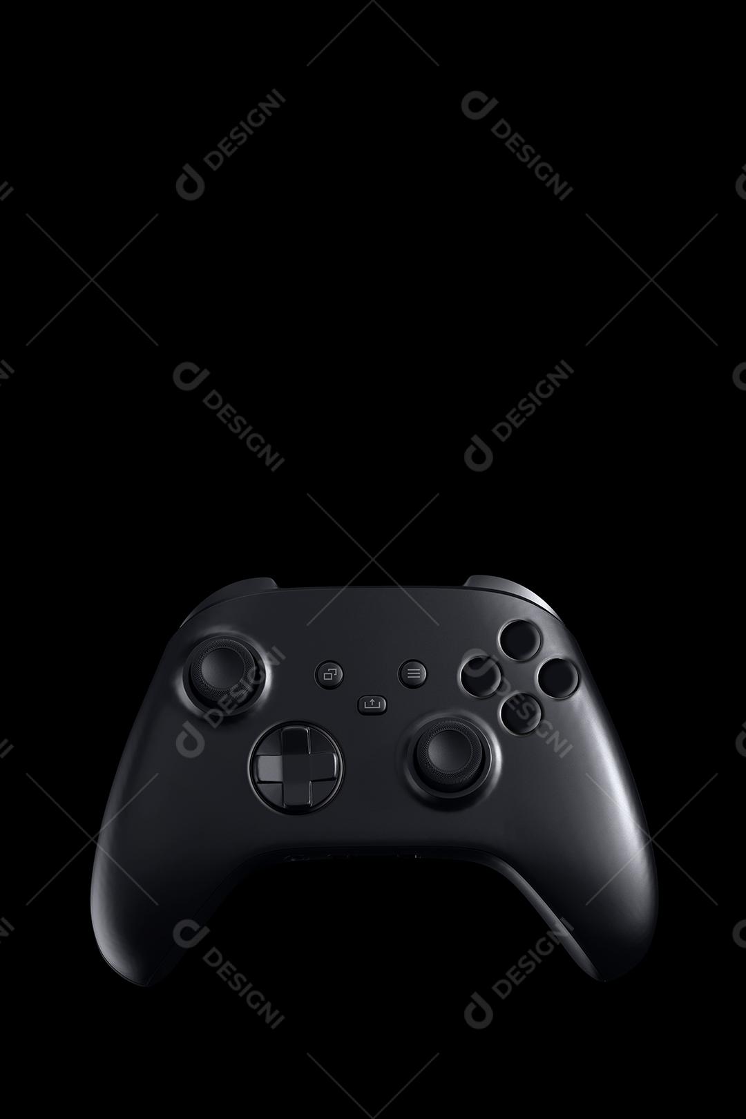 Controlador de Jogo Preto no Fundo Preto Imagens jpg