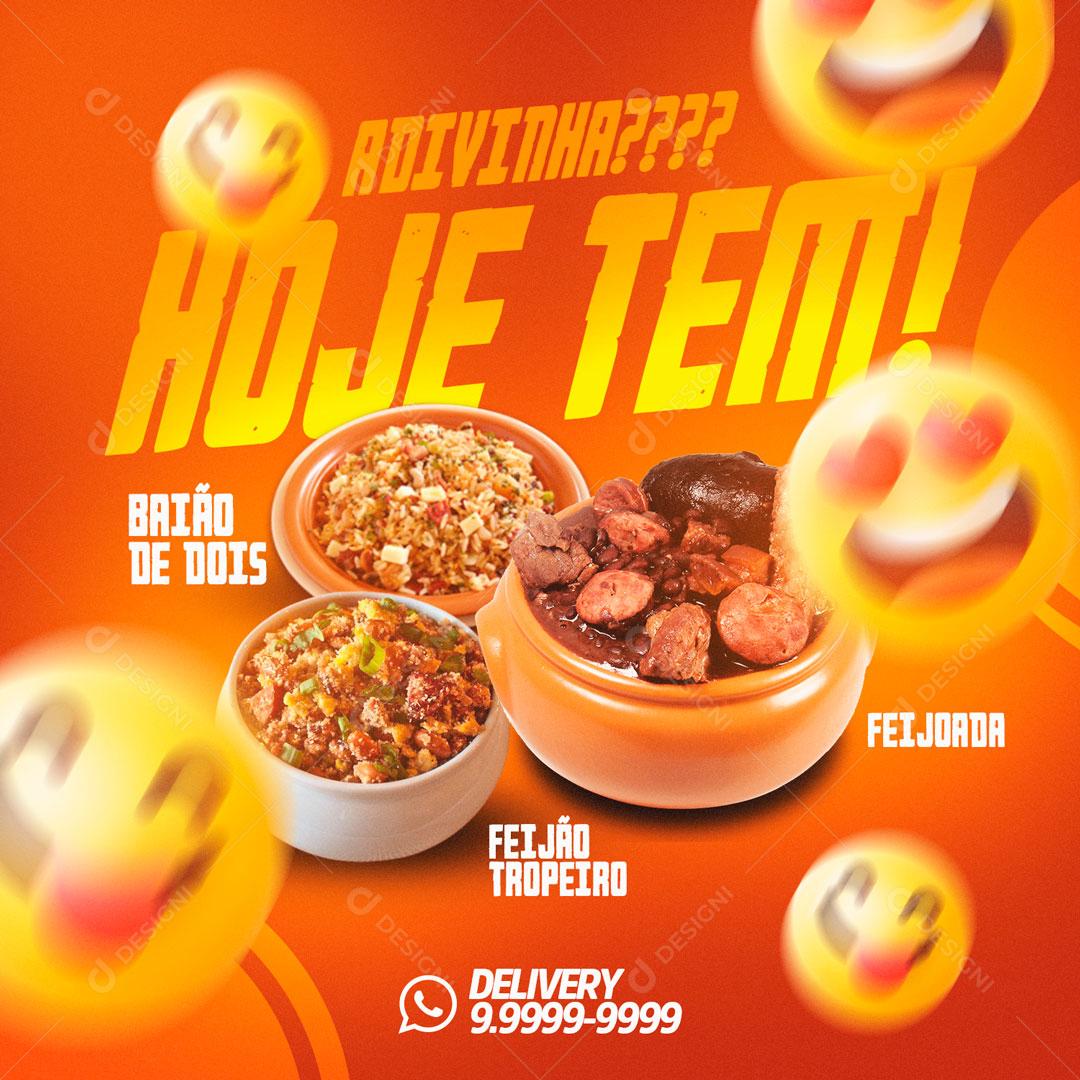 Social Media Restaurante Adivinha Hoje Tem PSD Editável