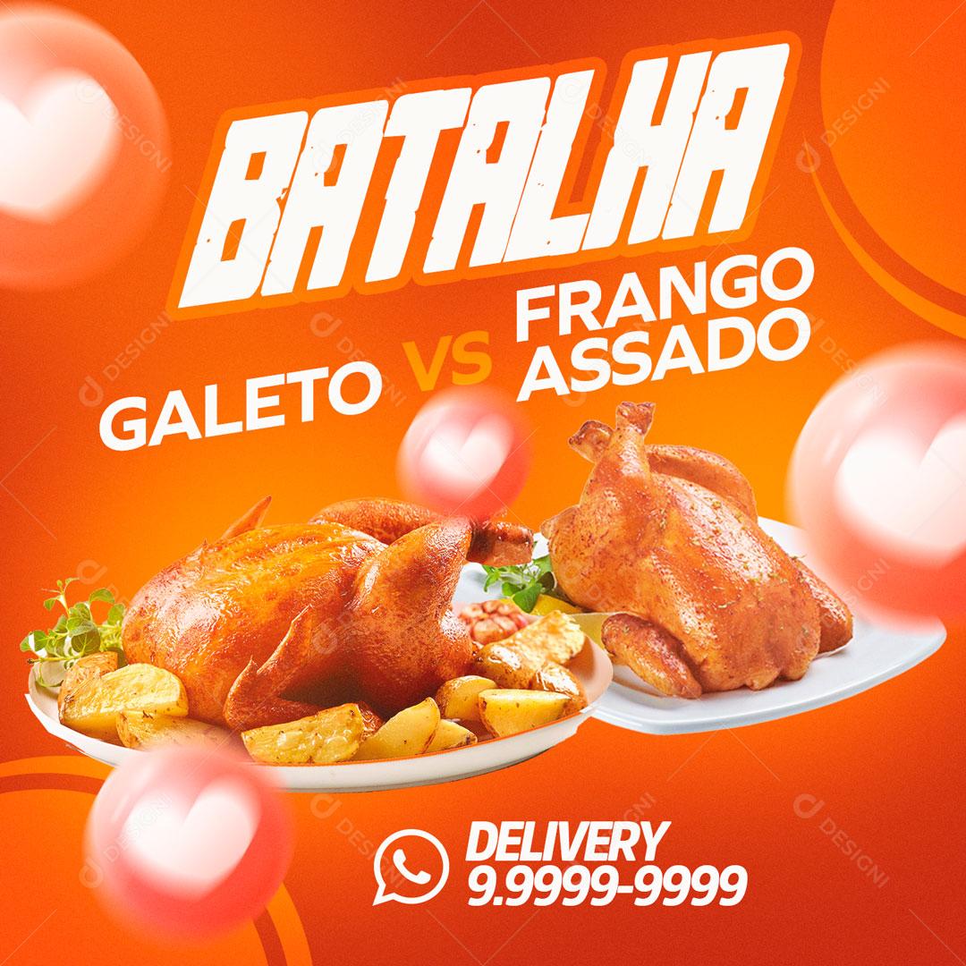 Social Media Batalha Galeto Vs Frango Assado Restaurantes PSD Editável