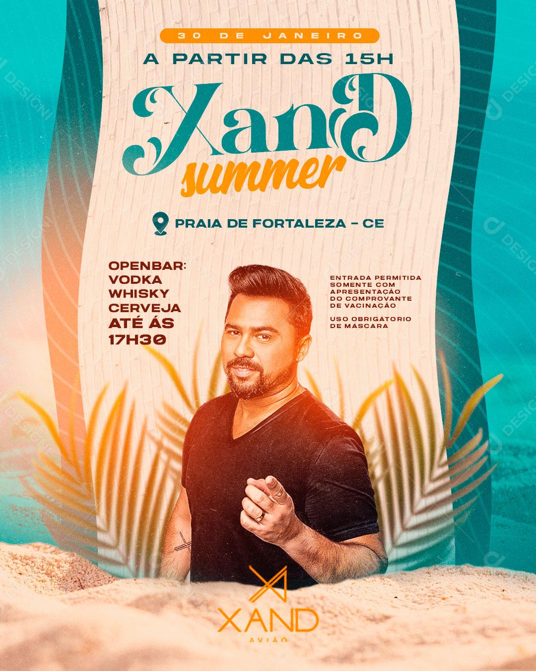 Flyers Xand Summer Agenda Social Media PSD Editável