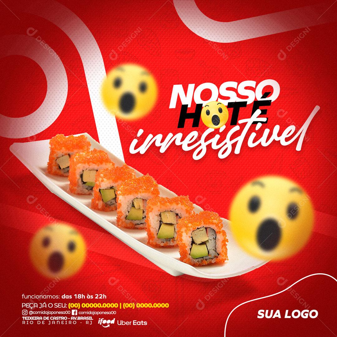 Comida Japonesa Nosso Hote Irresistivel Social Media PSD