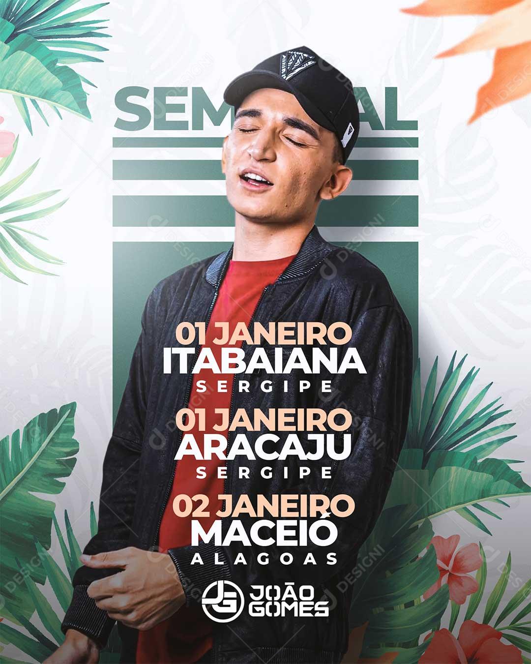 Social Media Agenda João Gomes Flyers PSD Editável