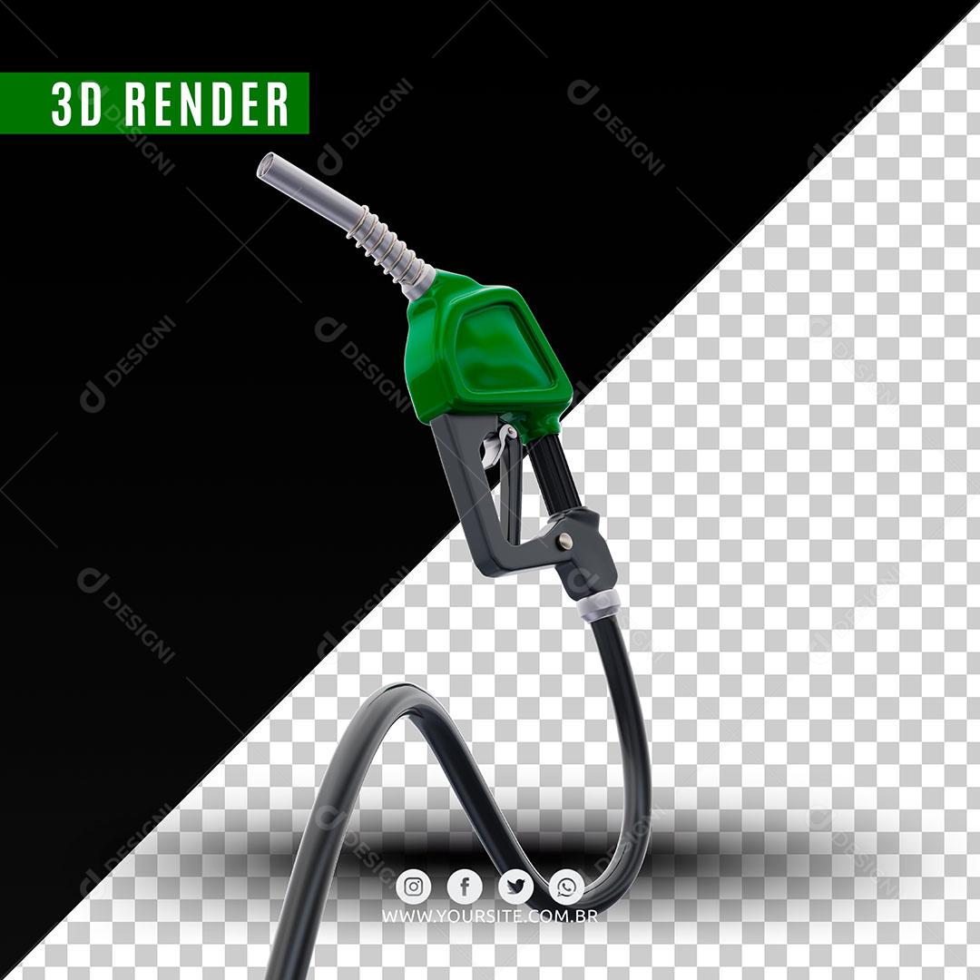 Elemento 3D Bico De Gasolina Verde Para Composição PSD