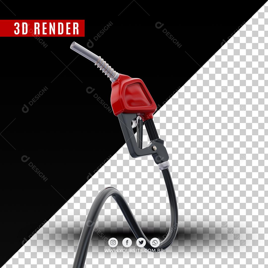 Elemento 3D Bico De Gasolina Vermelho Para Composição PSD