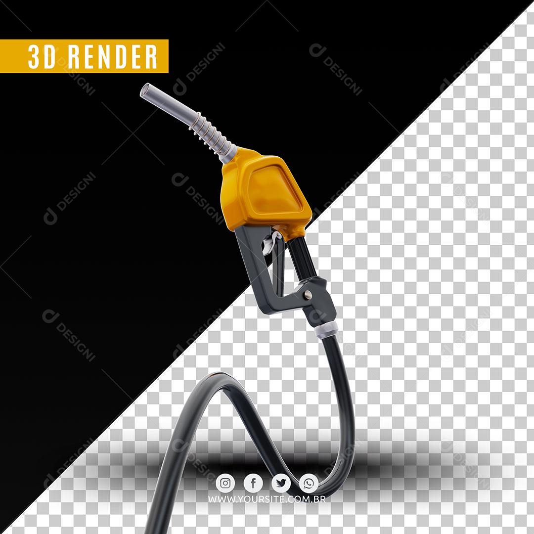 Elemento 3D Bico De Gasolina Amarelo Para Composição PSD