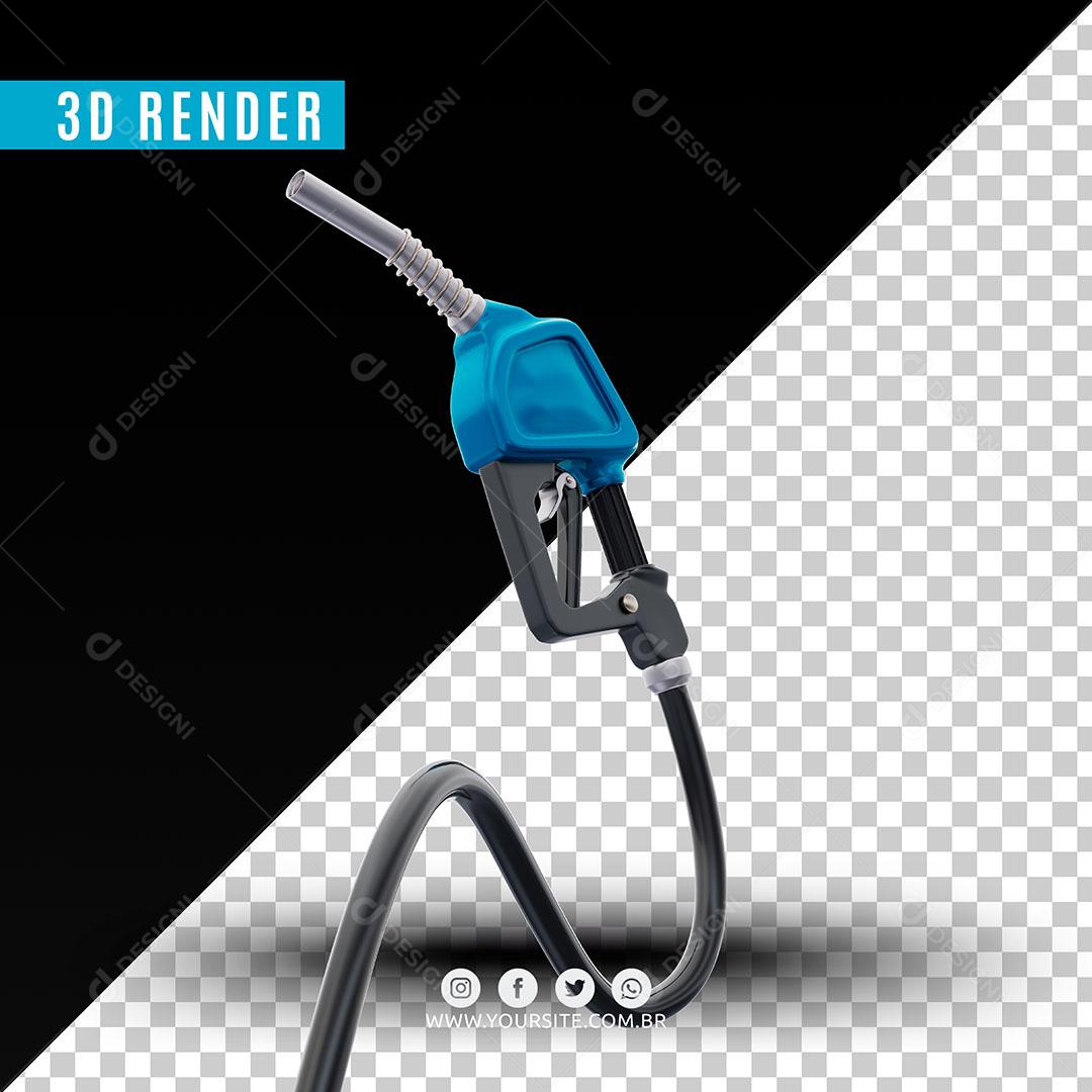 Elemento 3D Bico De Gasolina Azul Para Composição PSD
