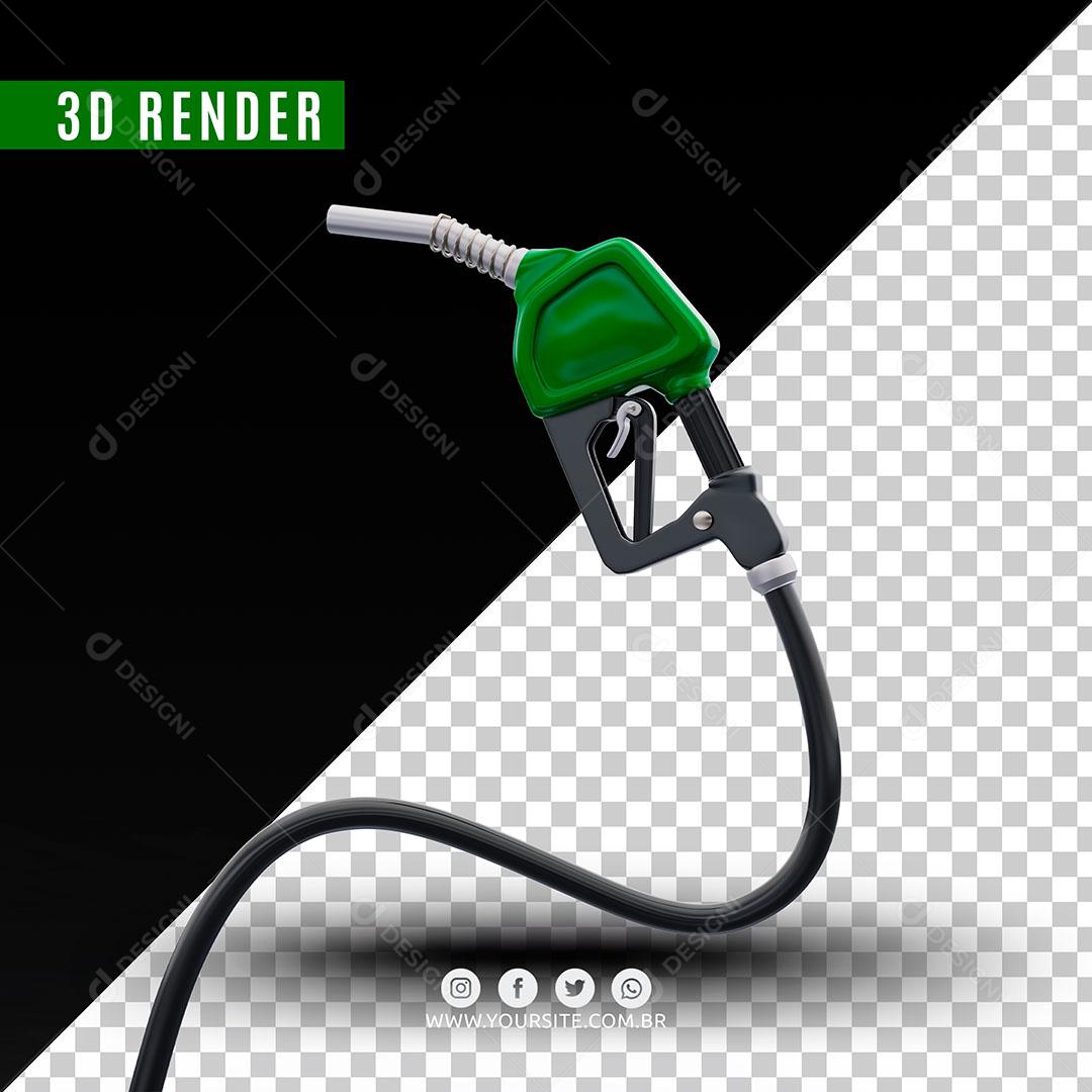 Elemento 3D Bico De Gasolina Verde Escuro Para Composição PSD