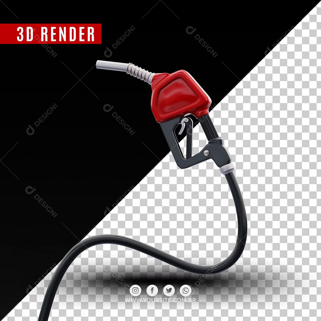 Elemento 3D Bico De Gasolina Vermelho Para Composição PSD