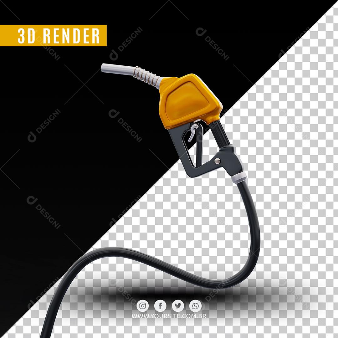 Elemento 3D Bico De Gasolina Amarelo Para Composição PSD