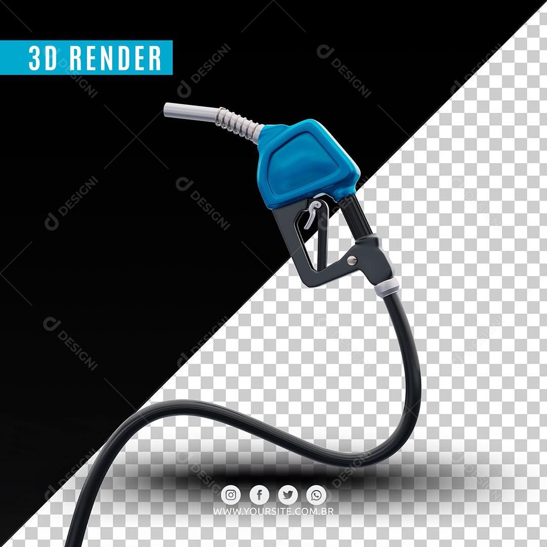 Elemento 3D Bico De Gasolina Azul Para Composição PSD