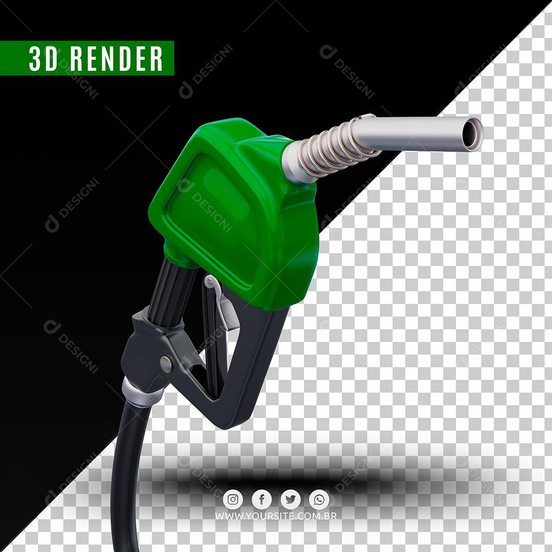 Elemento 3D Bico De Gasolina Verde Escuro Para Composição PSD