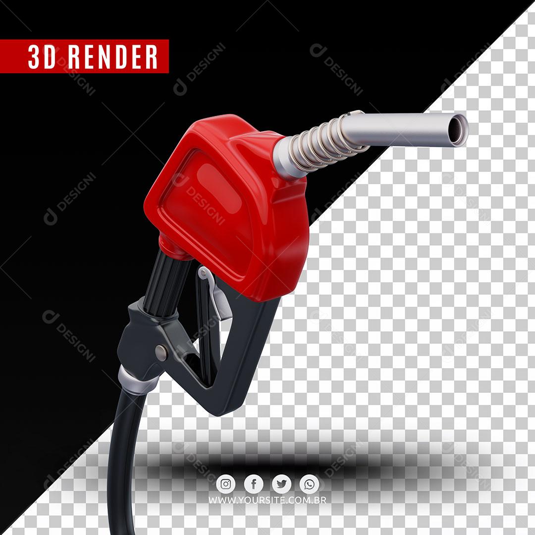 Bico De Gasolina Vermelho Elemento 3D Para Composição PSD