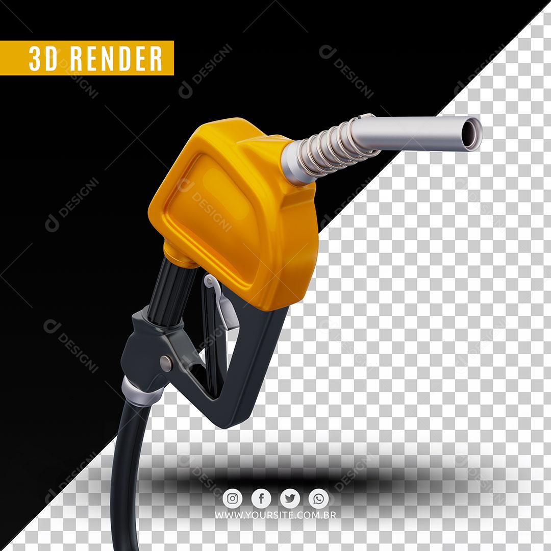 Bico De Gasolina Amarelo Elemento 3D Para Composição PSD