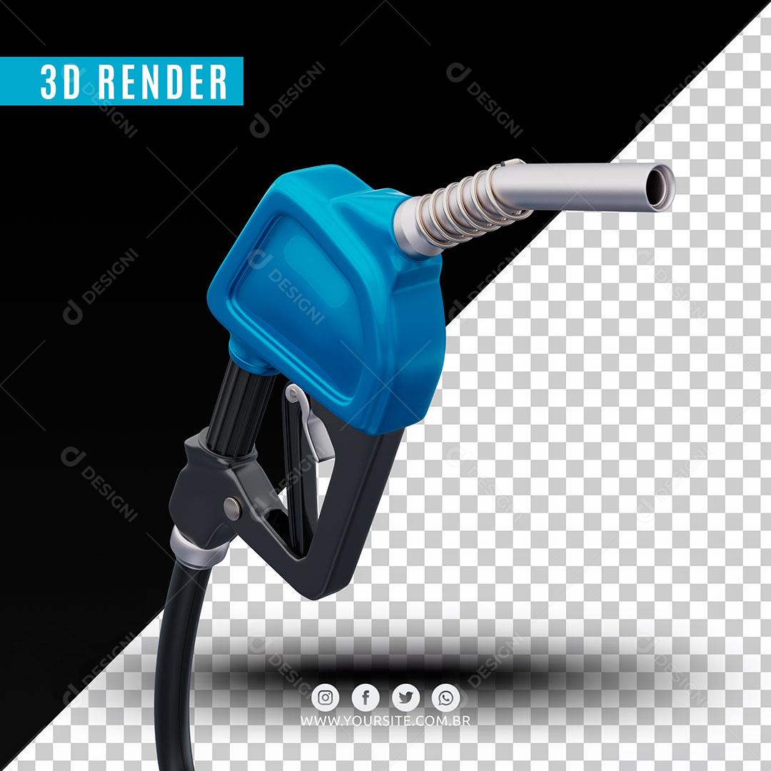 Bico De Gasolina Azul Elemento 3D Para Composição PSD