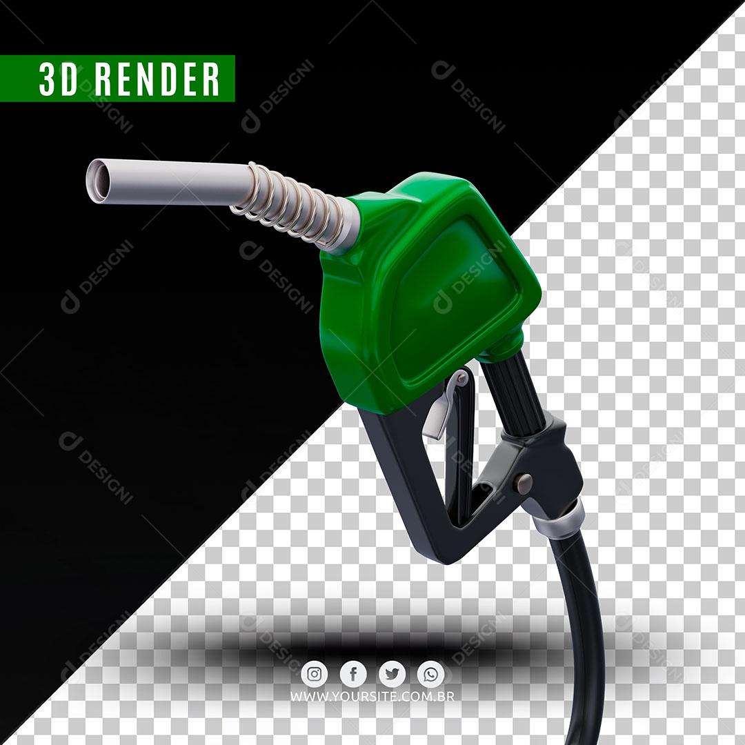 Bico De Gasolina Verde Elemento 3D Para Composição PSD