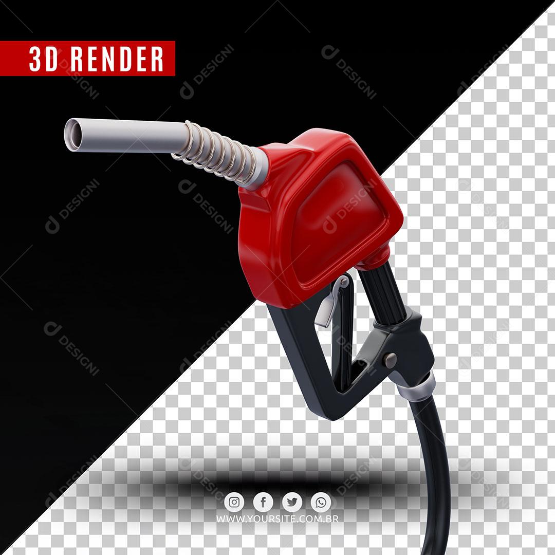 Bico De Gasolina Vermelho Elemento 3D Para Composição PSD