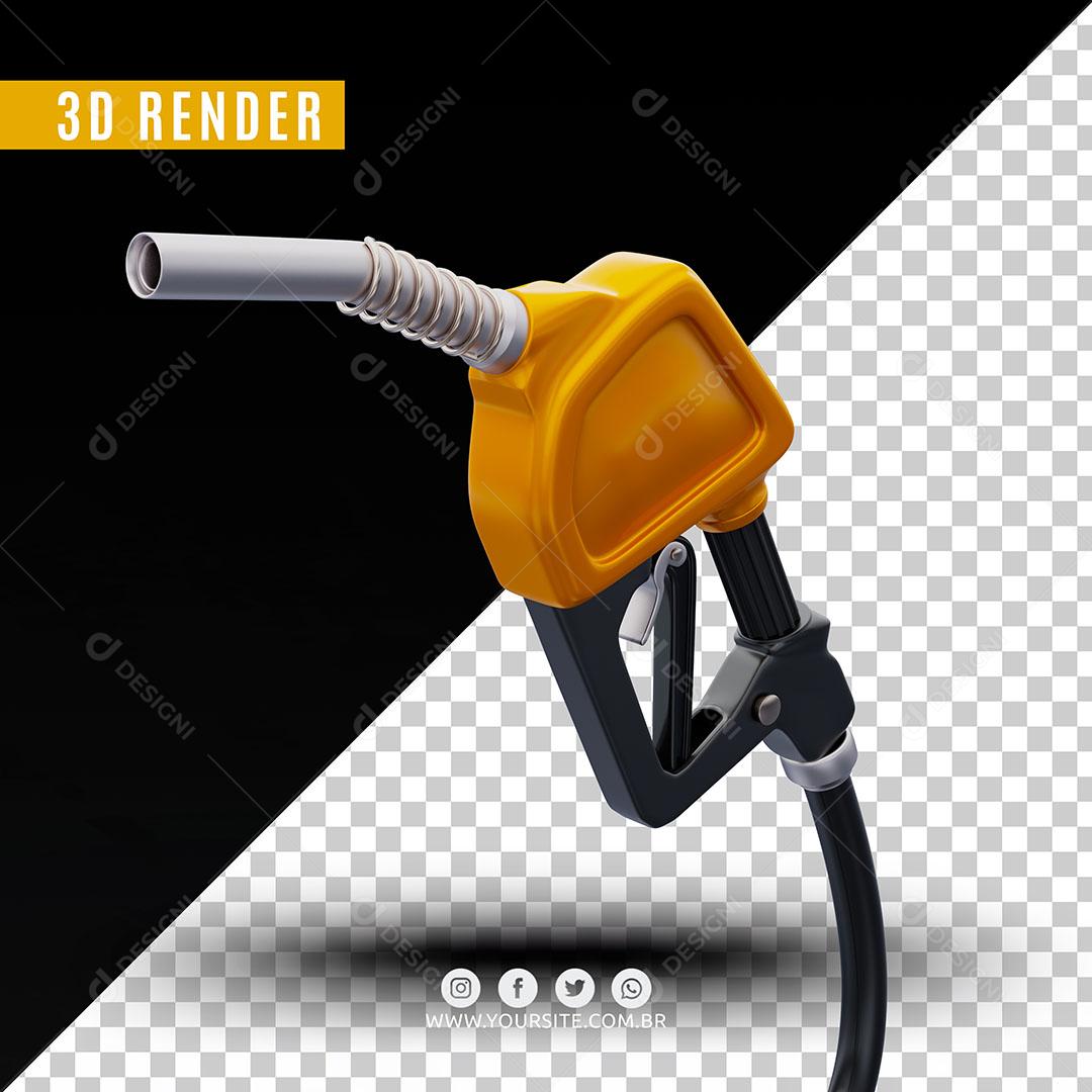 Bico De Gasolina Amarelo Elemento 3D Para Composição PSD