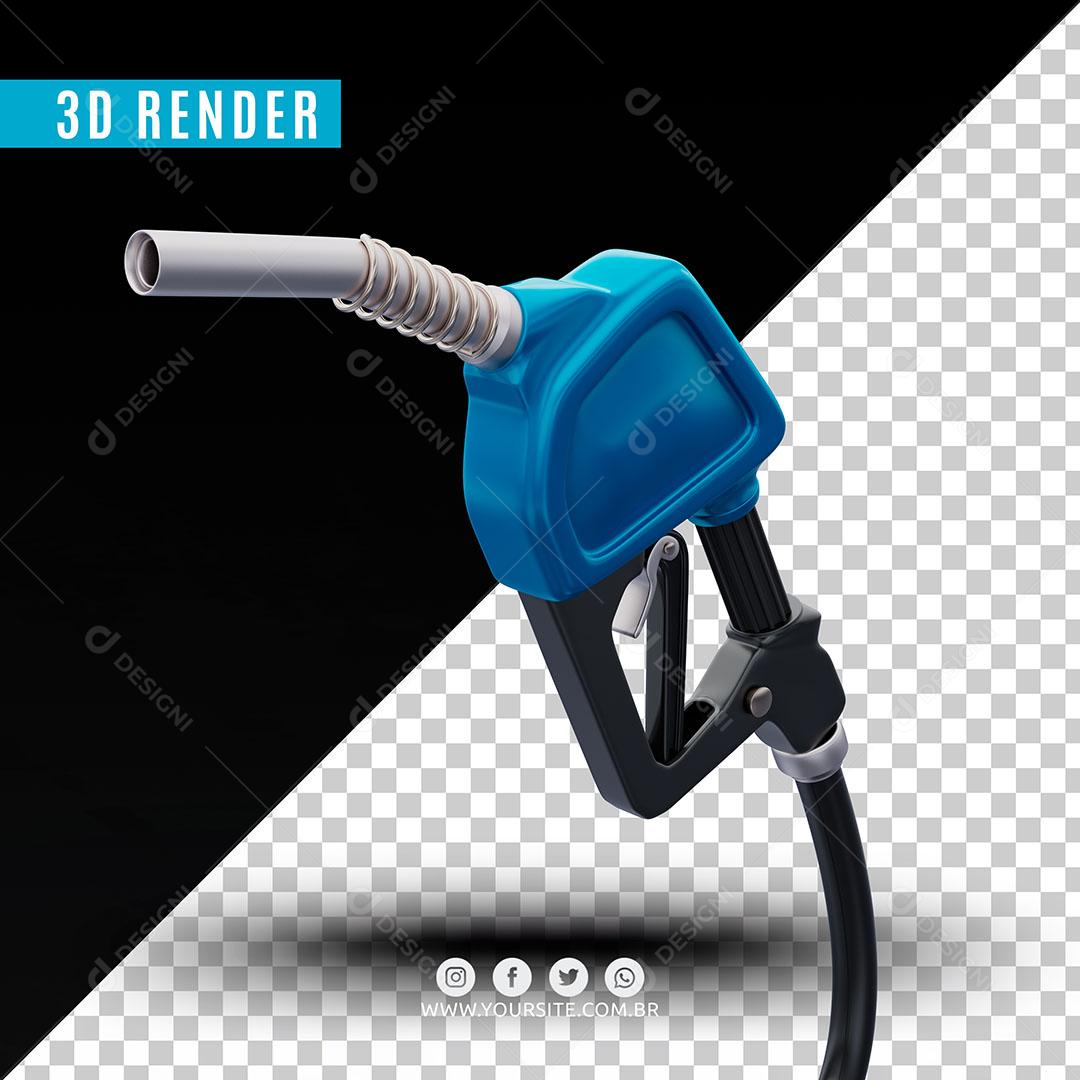 Bico De Gasolina Azul Elemento 3D Para Composição PSD